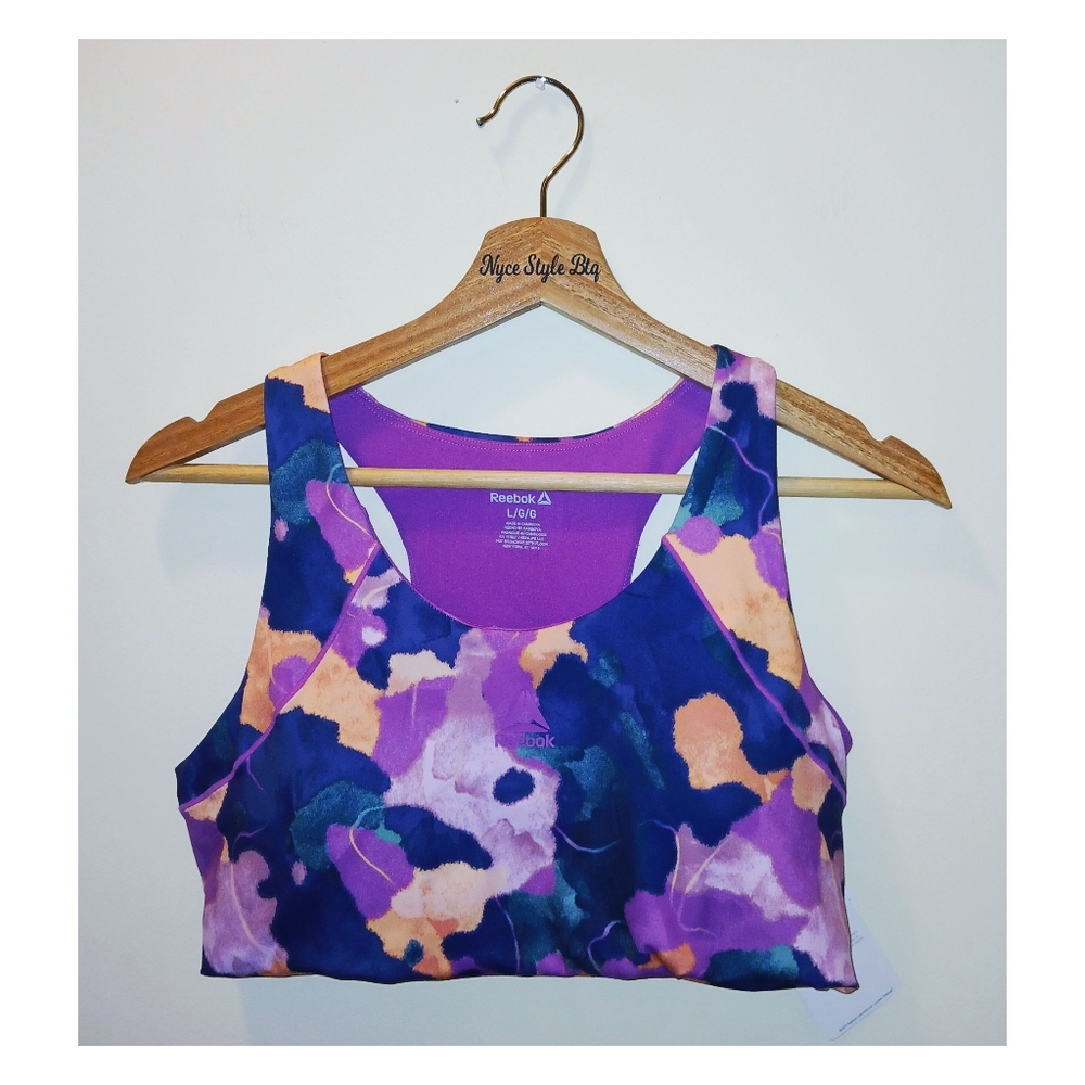 Reebok Medium Impact Reflex Multicolor Sports Bra - Picture 4 of 7